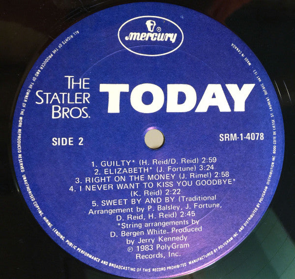 The Statler Brothers : Today (LP, Album)