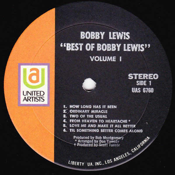 Bobby Lewis (6) : The Best Of Bobby Lewis Volume 1 (LP, Comp)