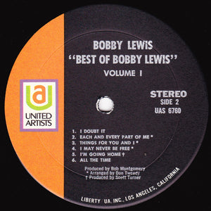 Bobby Lewis (6) : The Best Of Bobby Lewis Volume 1 (LP, Comp)