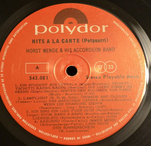 Horst Wende And His Accordeon Band* : Hits À La Carte (LP, Comp)