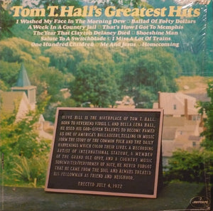 Tom T. Hall : Tom T. Hall's Greatest Hits (LP, Comp, RE)