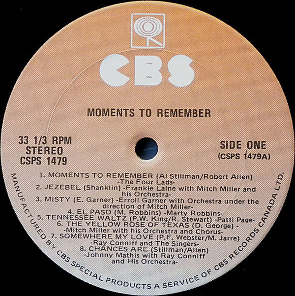 Various : Moments to Remember (LP, Comp)