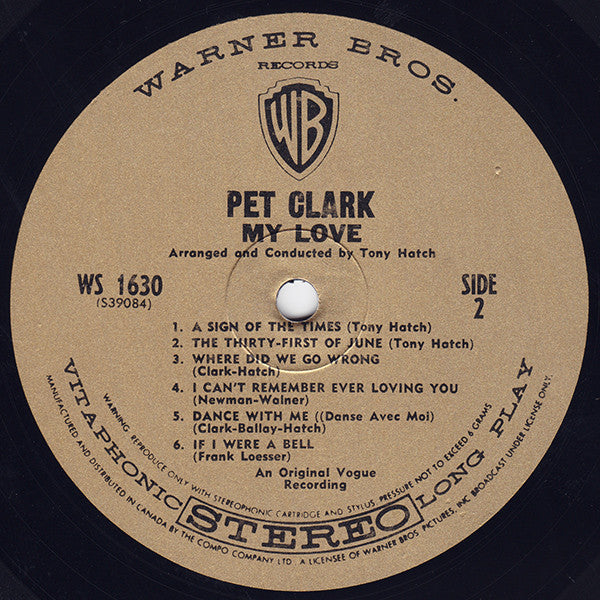 Pet Clark* : A Sign Of The Times / My Love (LP, Album, RE)