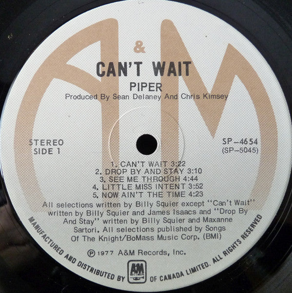 Piper (7) : Can't Wait (LP, Album)