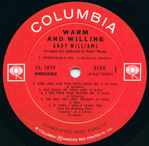 Andy Williams : Warm And Willing (LP, Album, Mono)