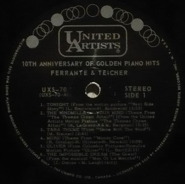 Ferrante & Teicher : 10th Anniversary Of Golden Piano Hits (2xLP, Comp, Gat)