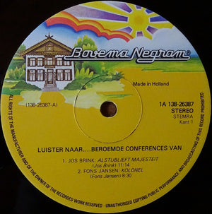 Various : Beroemde Conferences Van..... (2xLP, Comp, Gat)