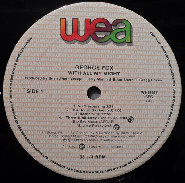 George Fox (4) : With All My Might (LP, Album, Club)
