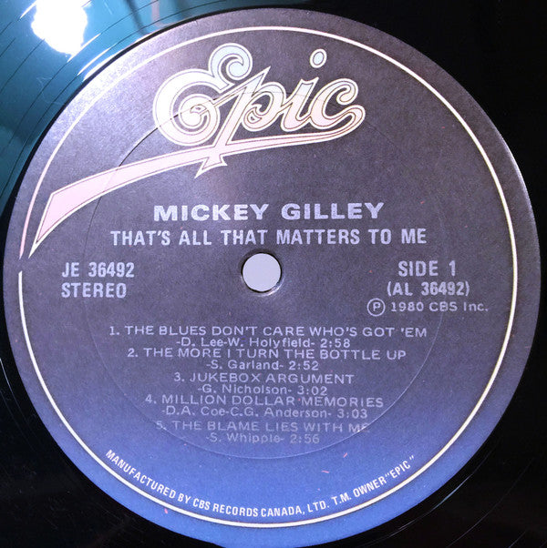 Mickey Gilley : That's All That Matters To Me (LP)