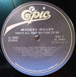 Mickey Gilley : That's All That Matters To Me (LP)