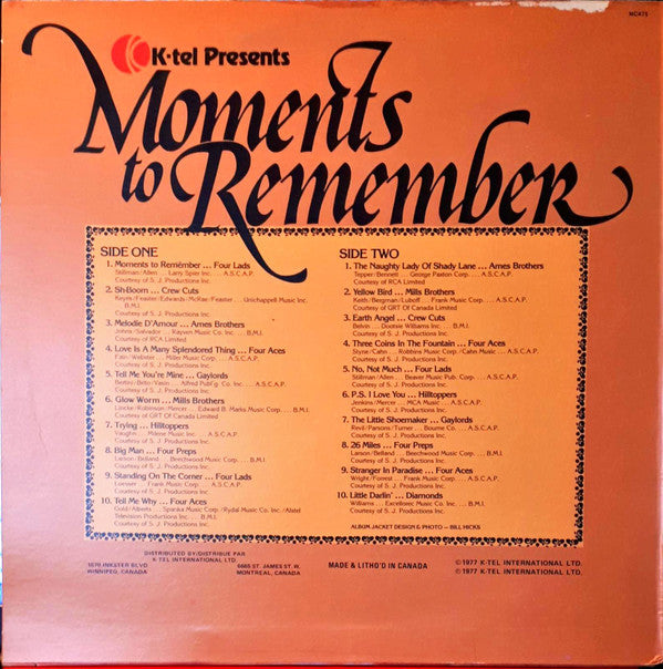 Various : Moments To Remember (LP, Comp)