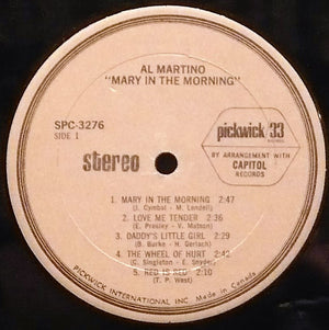 Al Martino : Mary In The Morning (LP, Album, RE)