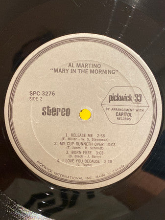 Al Martino : Mary In The Morning (LP, Album, RE)