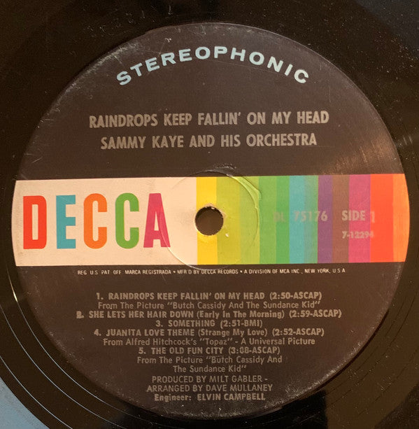 Sammy Kaye And His Orchestra : Raindrops Keep Fallin On My Head (LP, Album)