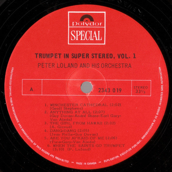 Peter Loland And His Orchestra* : Trumpet In Super Stereo (LP, Album)