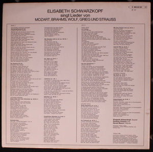 Elisabeth Schwarzkopf : Singt Lieder Von Mozart, Brahms, Wolf, Grieg Und Strauss (LP, Album)