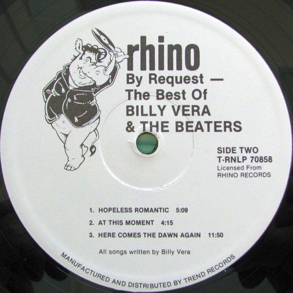 Billy Vera & The Beaters - By Request (The Best Of Billy Vera & The Beaters) (LP, Comp, Whi) - Funky Moose Records 2442426104-LOT005 Used Records