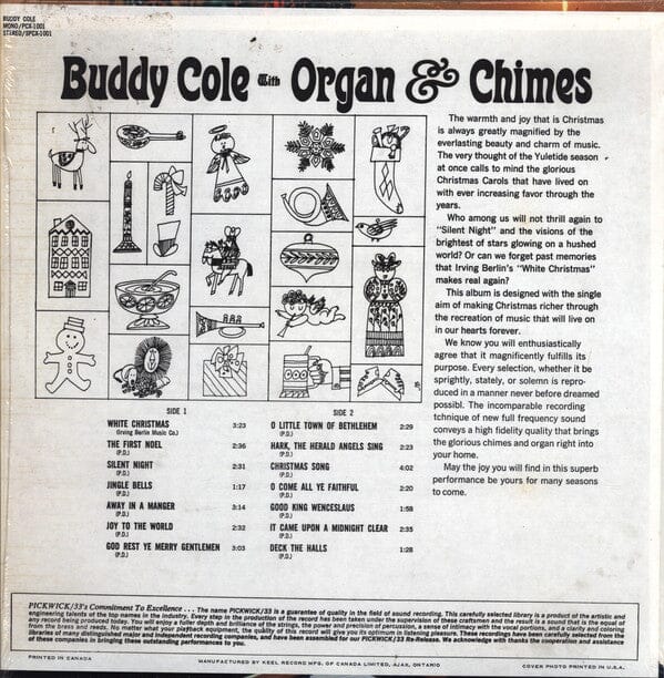 Buddy Cole - Christmas Organ & Chimes (LP) - Funky Moose Records 2251918420-JP5 Used Records