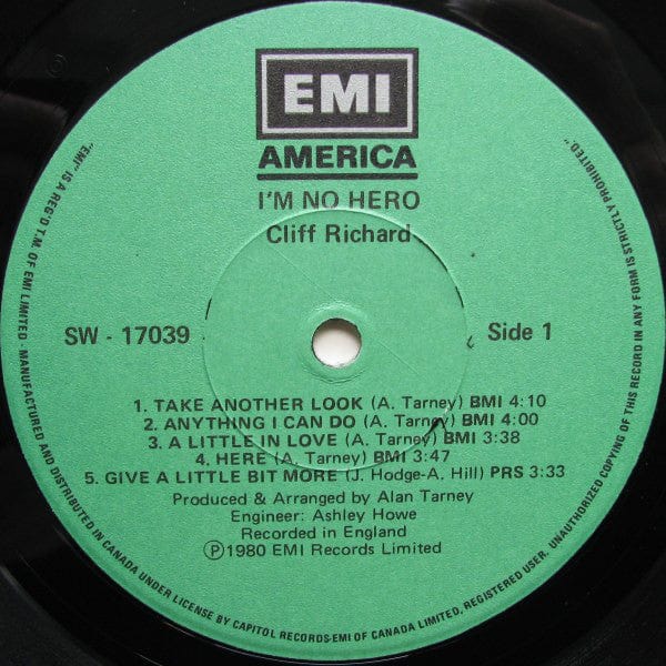 Cliff Richard - I'm No Hero (LP, Album) - Funky Moose Records 2450426585-LOT006 Used Records