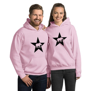Elephants & Stars Black Star Unisex HoodieLight PinkS