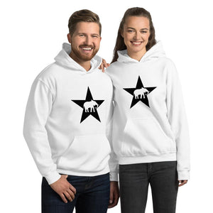 Elephants & Stars Black Star Unisex HoodieWhiteS