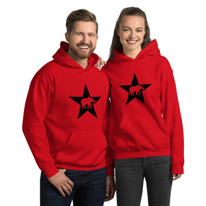 Elephants & Stars Black Star Unisex HoodieRedS