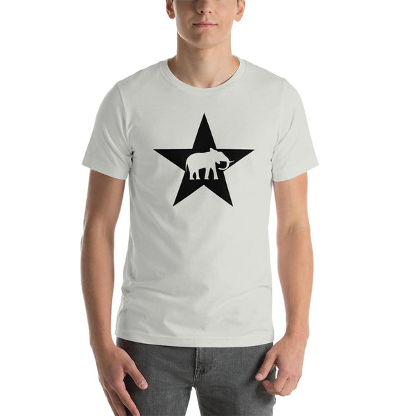 Elephants & Stars Premium Black Star Short-Sleeve Unisex T-ShirtSilverS