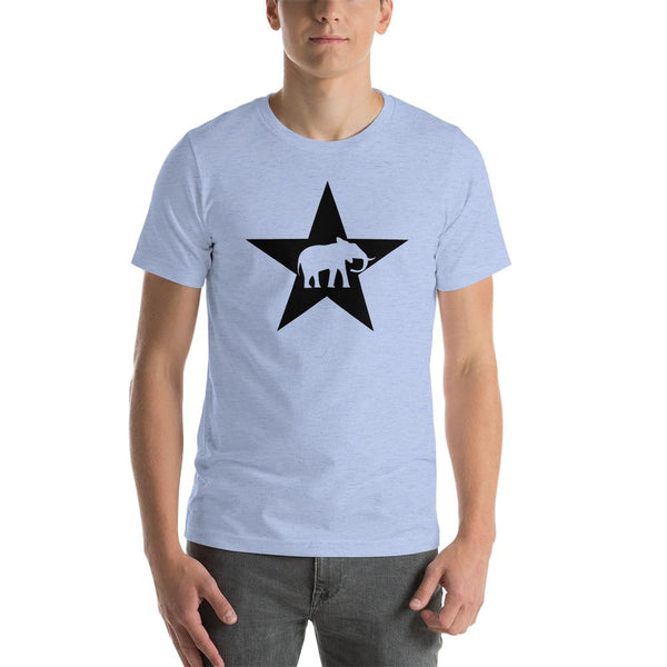 Elephants & Stars Premium Black Star Short-Sleeve Unisex T-ShirtHeather BlueS