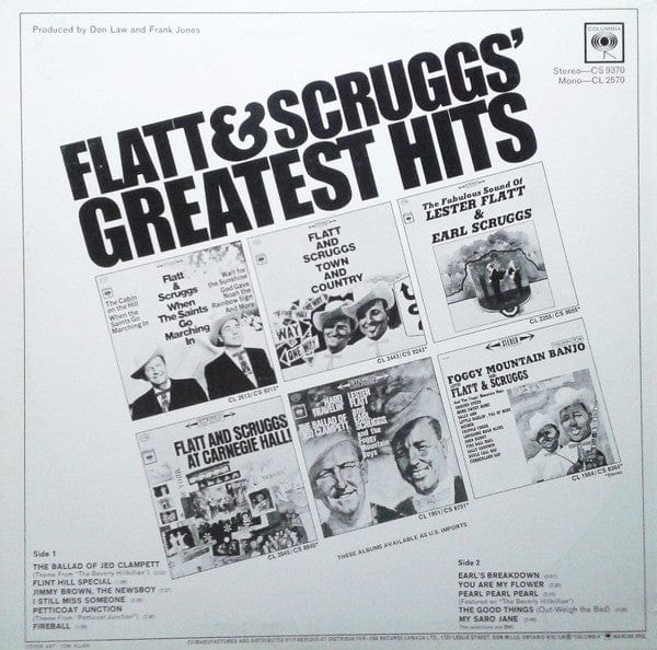 Flatt & Scruggs - Greatest Hits (LP, Comp, RE) - Funky Moose Records 2368872727-LOT004 Used Records