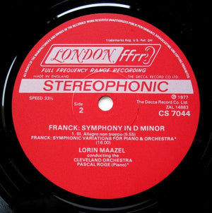 Franck*, Pascal Rogé, Cleveland Orchestra*, Lorin Maazel - Symphony In D Minor (LP, Album) - Funky Moose Records 2214362254-JH5 Used Records