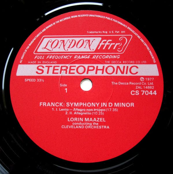 Franck*, Pascal Rogé, Cleveland Orchestra*, Lorin Maazel - Symphony In D Minor (LP, Album) - Funky Moose Records 2214362254-JH5 Used Records