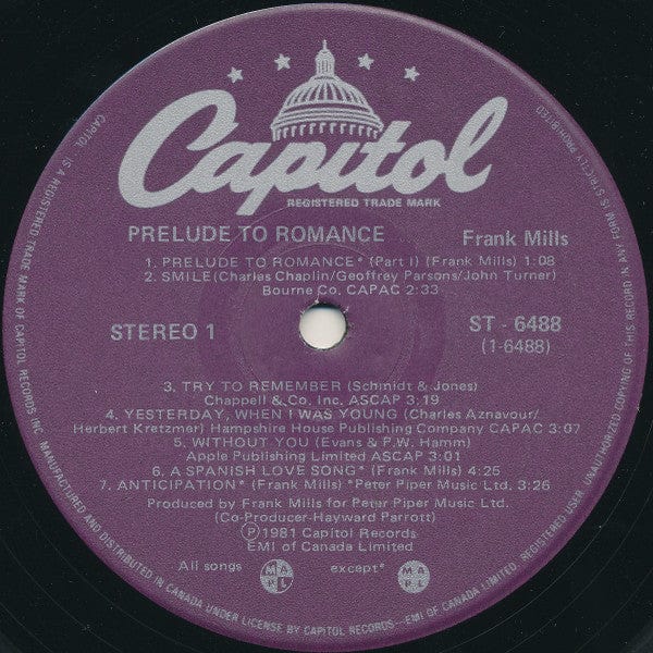 Frank Mills - Prelude To Romance (LP, Album) - Funky Moose Records 2351382538-LOT002 Used Records