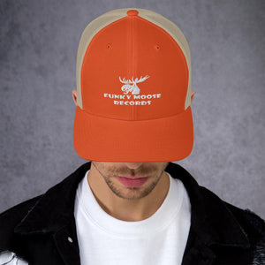 Funky Moose Records Embroidered Trucker CapRustic Orange/ Khaki