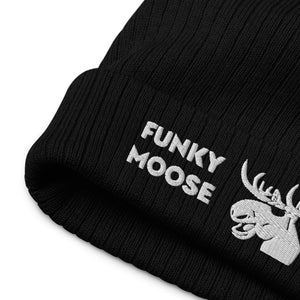 Funky Moose ribbed knit beanie
