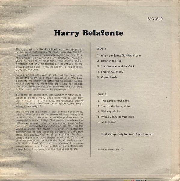 Harry Belafonte - Belafonte (LP, Comp) - Funky Moose Records 2467495907-LOT005 Used Records