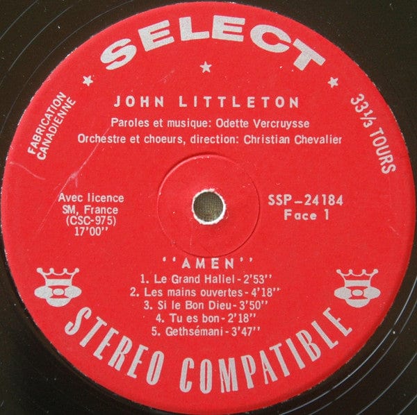 John Littleton - Amen - J.Littleton Chante O.Vercruysse (LP, Album) - Funky Moose Records 2357948677-MP004 Used Records