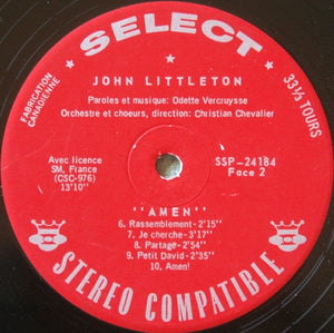 John Littleton - Amen - J.Littleton Chante O.Vercruysse (LP, Album) - Funky Moose Records 2357948677-MP004 Used Records