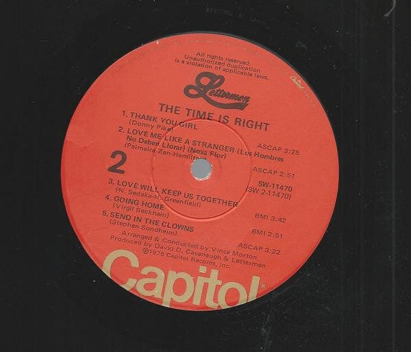Lettermen* - The Time Is Right (LP, Album, Club, RCA) - Funky Moose Records 2315441605-LOT002 Used Records