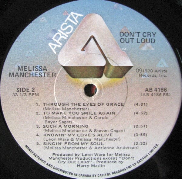 Melissa Manchester - Don't Cry Out Loud (LP, Album) - Funky Moose Records 2228055517-JP5 Used Records