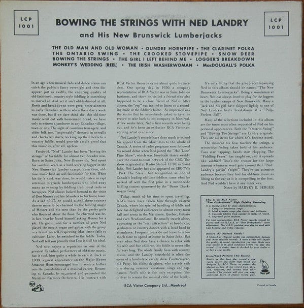 Ned Landry And His New Brunswick Lumberjacks* - Bowing The Strings (LP, Album, Mono) - Funky Moose Records 2313499018-LOT002 Used Records