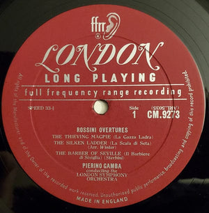 Pierino Gamba, London Symphony Orchestra* - Rossini Overtures (LP, Album, Mono) - Funky Moose Records 2199456320-JH5 Used Records
